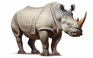 Rhinoceros on a White Canvas