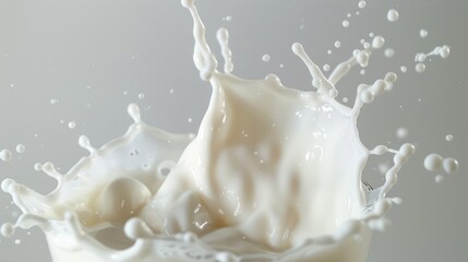 Pouring milk splash in glass