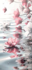 Pink Flower Floating on Water
