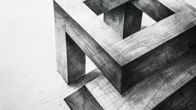 The image is a 3D rendering of an impossible object