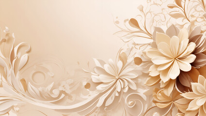 Abstract cream color background on simple floral design wallpaper