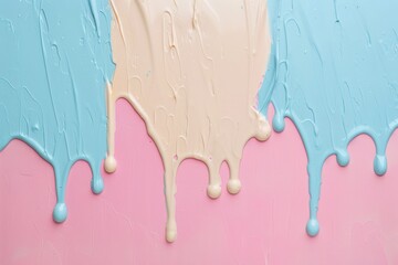 Abstract Blue and Pink Drips on Wall