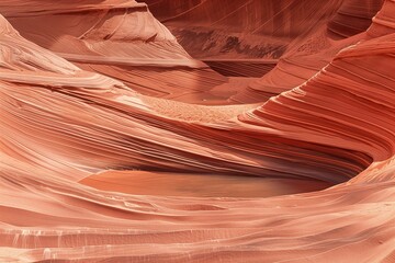 Obraz premium water sculpted horizontal rock formations in the red sandstone rock of upper antelope canyon in page, arizona
