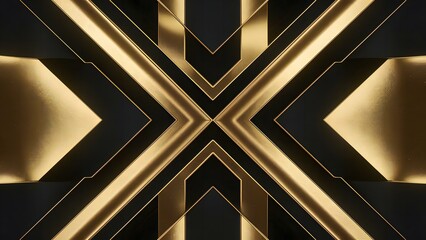 Obraz premium Luxury 3D abstract golden and black background