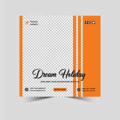 Travel agency social media instagram post or social media web banner Premium Vector	
