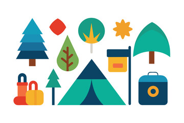Camping Icon Set vector design
