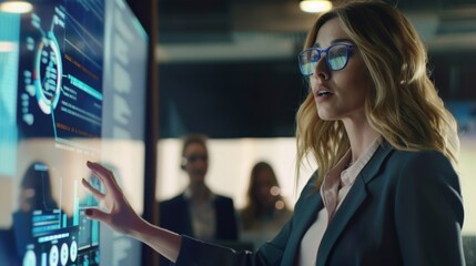 A Professional Interacting with Futuristic Interface