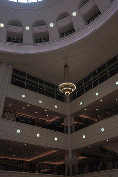 Fashionable lamp hanging from the ceiling. Vertical imagen.