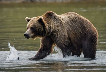 Obraz premium A view of a Grizzly Bear in the forest