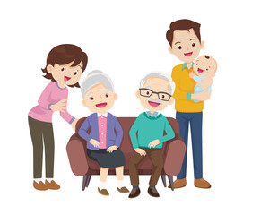 Big happy multi-generational family siblings relatives portrait