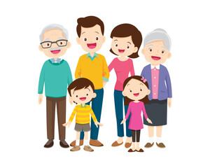 Obraz premium Big happy multi-generational family siblings relatives portrait