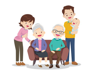 Big happy multi-generational family siblings relatives portrait