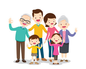 Big happy multi-generational family siblings relatives portrait