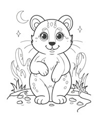 Animal coloring  book  page  for kids