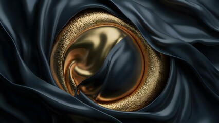 Luxury 3D abstract golden and black background