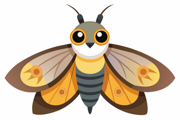 hawk moth cartoon vector illustration