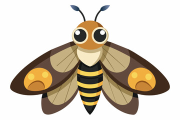 hawk moth cartoon vector illustration