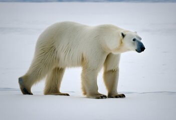 Fototapeta premium A view of a Polar Bear on the ice