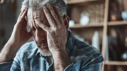 Brain diseases can lead to chronic severe headaches known as migraines resulting in male adults feeling exhausted stressed and mentally troubled which is a medical concern