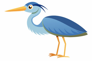 heron bird cartoon vector illustration