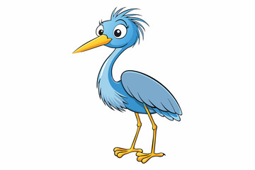 heron bird cartoon vector illustration