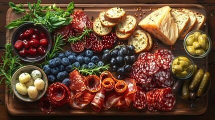 Charcuterie Board Crafted as a RenaissanceInspired Still Life in a Digital Sketch