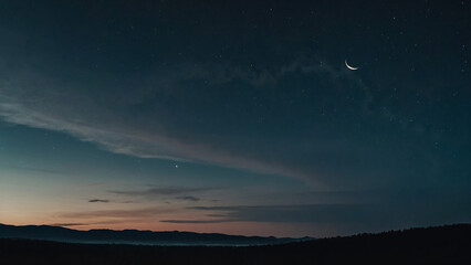 Fototapeta premium the beauty moon in the night sky 