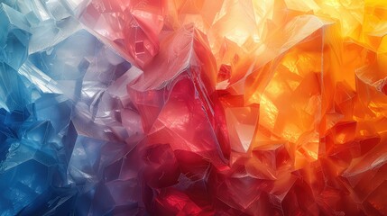 abstract background made of multicolored crumpled pieces of glass shards close-up