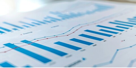 Blue bar graph on white paper background.