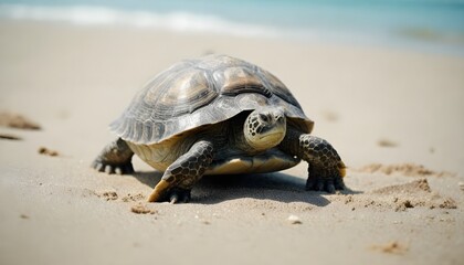 turtle walking on the sand create with ai