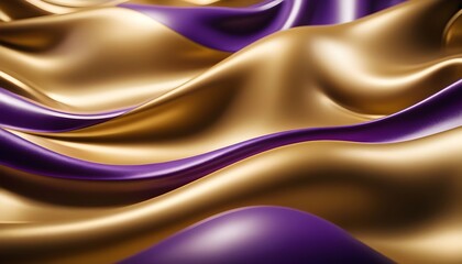 Wavy Golden and Purple Metallic Background create with ai