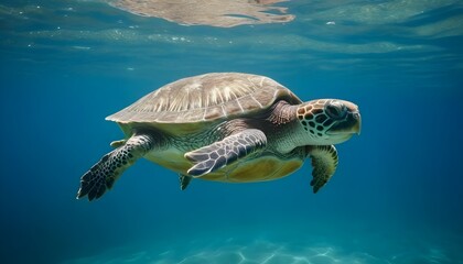 turtle swimming in the ocean background create with ai