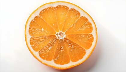 top view of orange slice isolated on a white background create with ai