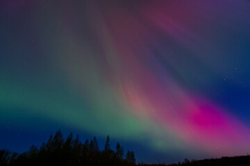 The Aurora Borealis Shines in the Night Sky