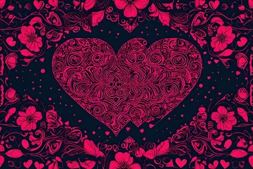 Beautiful red valentine heart background.