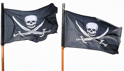 Set of pirate flags .isolated on white background