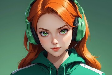 anime gamer girl background 