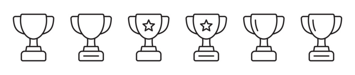 Trophy line icon. Trophy cup, winner cup, victory cup icon. Reward symbol sign for web and mobile.