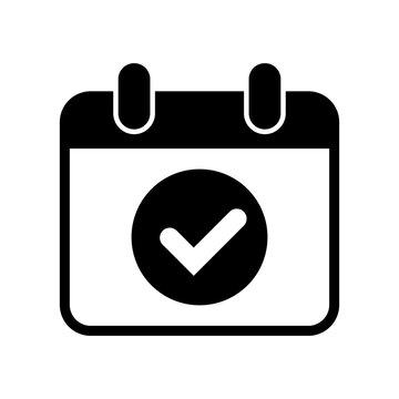 Calendar check mark icon, save a date icon.