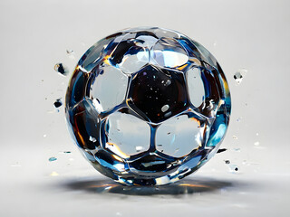 Naklejka premium Broken Soccer Ball: Glass soccer ball illusion.