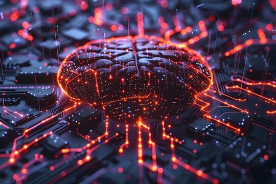 Bioelectric Interface A Neural Network of Brain and CPU Connections in Minimalist Art