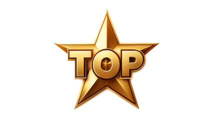 Obraz premium First Place Gold Star with TOP Cutout Detail