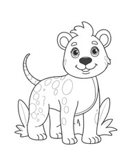 Animal coloring  book  page  for kids