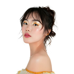 Korean Female model with bold makeup png