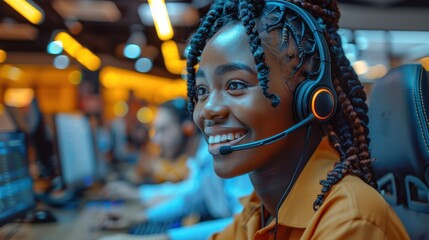 Customer Support Call Center Agents Helping People Online with Conversations