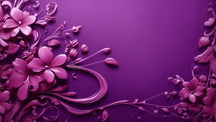 Abstract purple color background on simple floral design wallpaper