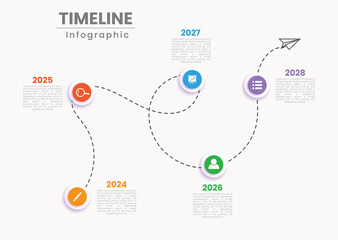 Process template for infographic road timeline.