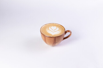 Cappuccino coffee, latte in a cup