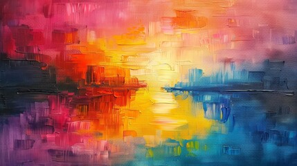 Abstract colorful oil painting background, palette knife
