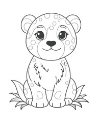 Fototapeta premium Animal coloring book page for kids